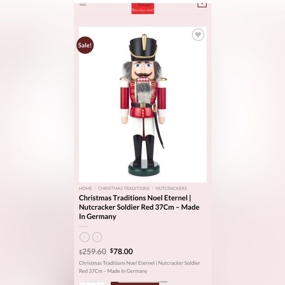 Christmas Traditions Noel Eternel | Nutcracker Soldier Red 37Cm – Made In German - Picture 10 of 10